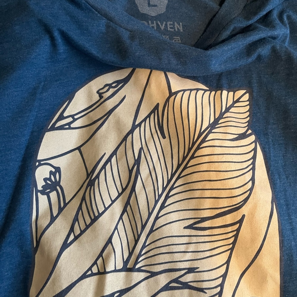 Woven tee shirt blue